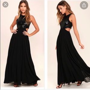 Lulus nothin but love black sequin maxi dress